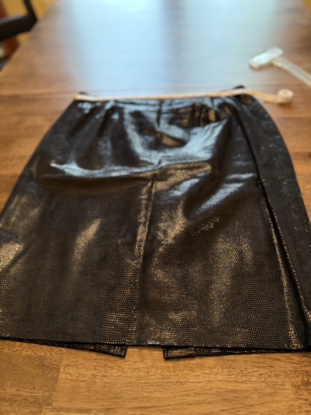 Danier Leather - Black Glitter Genuine Leather Skirt